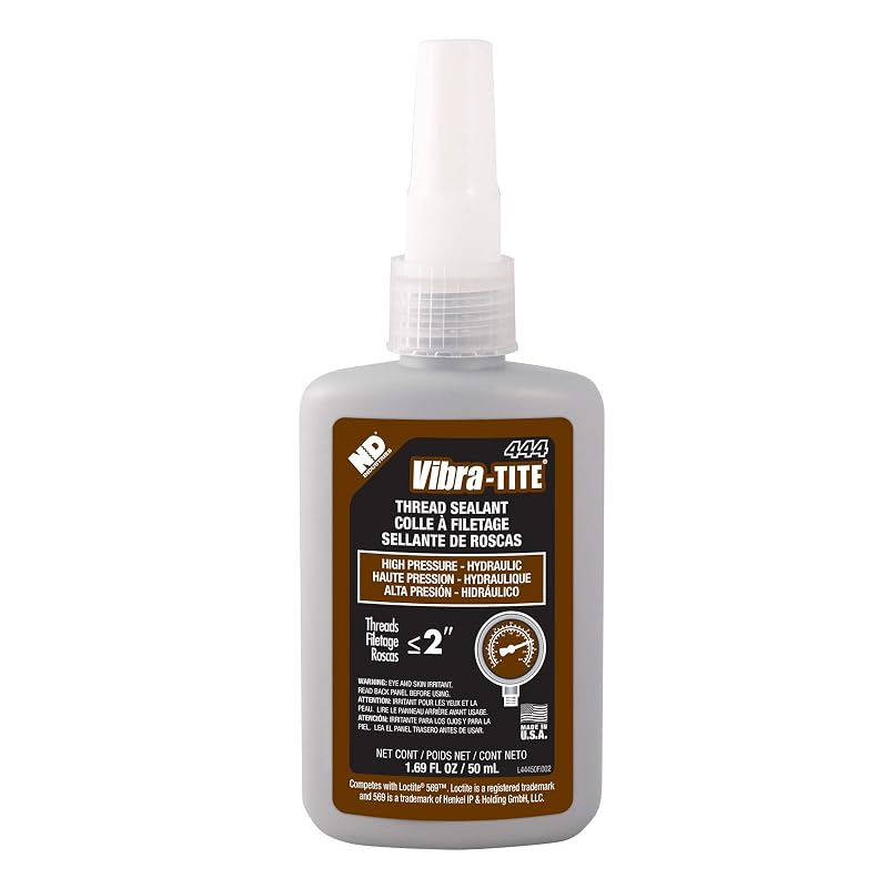 Selante anaeróbico para roscas hidráulicas de alta pressão Vibra-TITE 44450 444, marrom, frasco de 50 mL