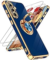 Vista 68 de LeYi para Funda de Teléfono Samsung Galaxy A13-5G: Protector de Pantalla de Vidrio Templado, Soporte Magnético Giratório de Anillo 360°, Borde Negro