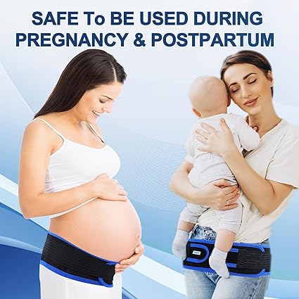 Sacroiliac SI Joint Hip Belt with 360°Anti-Slip Strips for Men and Women Adjustable Pelvic Support