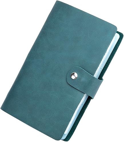 Miniatura 7 de iSuperb Funda de cuero para tarjetas de crédito, cierre a presión, organizador de tarjetas de identificación de negocios, libro para tarjetas de