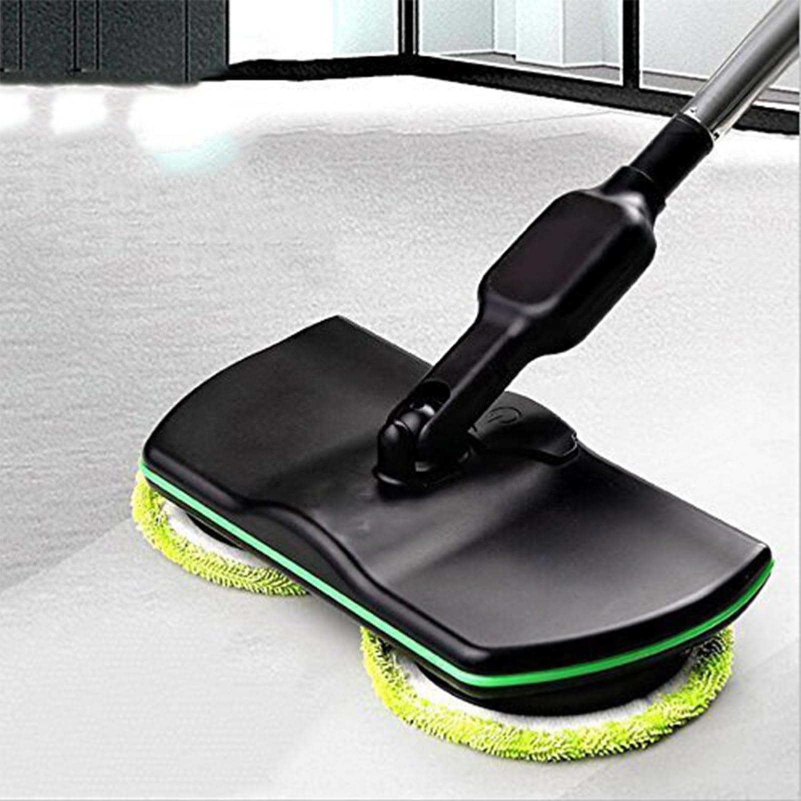 Mopa Giratoria Eléctrica de Limpieza,Mopa Spinning Recargable,Pulidora de Suelos con 2 Almohadillas Microfibra y 2 Almohadillas Pulido para Cualquier Superficie Dura