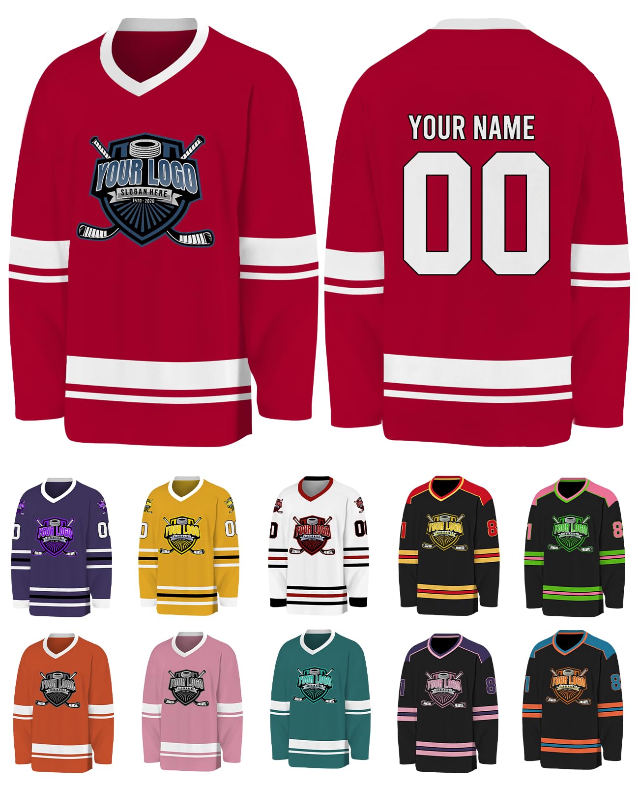 Custom Hockey Jersey Personalized Logo Name Number Hockey Shirts Retro Jerseys Gift for Beer League Team Men Women,S-3XL