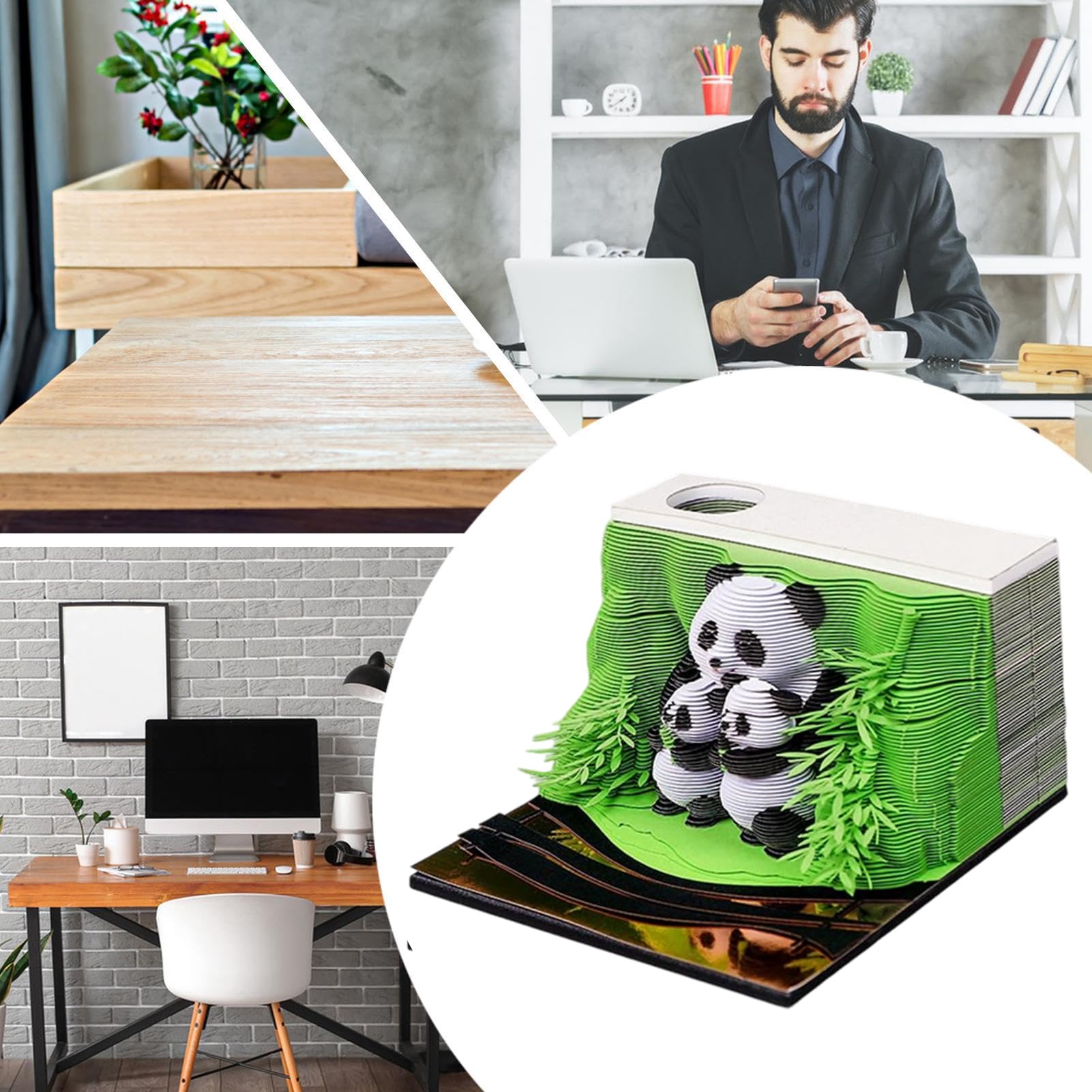 Kalendarz 3D biurko 2026 – Panda Tear Away kalendarz 3D, dekoracyjny notatnik biurko, stolik nocny, do szko?y, domu, biura, freelancerów, nauczycieli, studentów