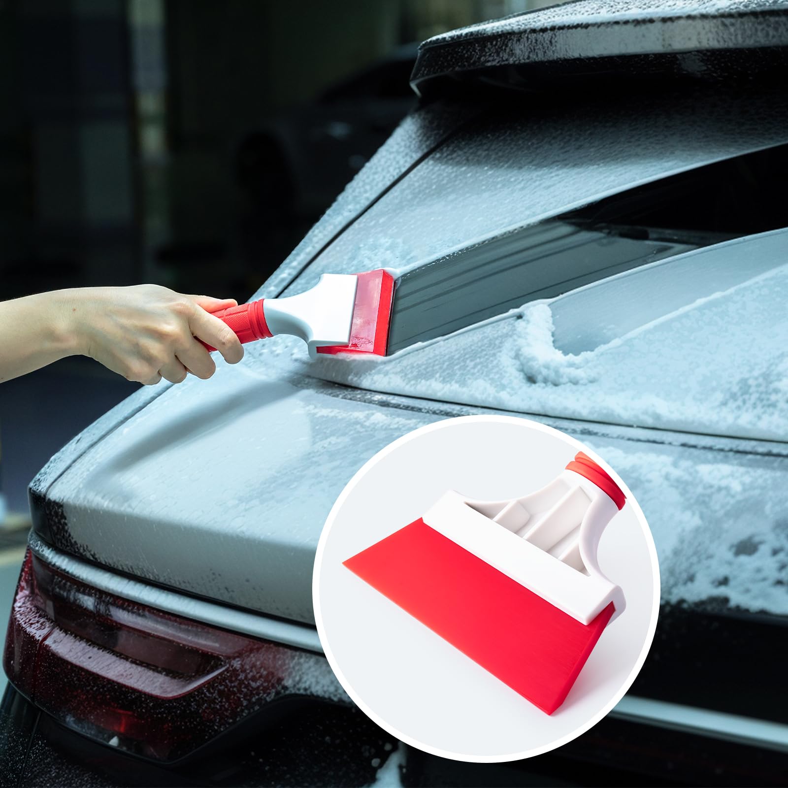 FOSHIO Tergivetro per Doccia, Spatola Gomma Lavavetri con Anima Acciaio Inox per Finestre e Specchi