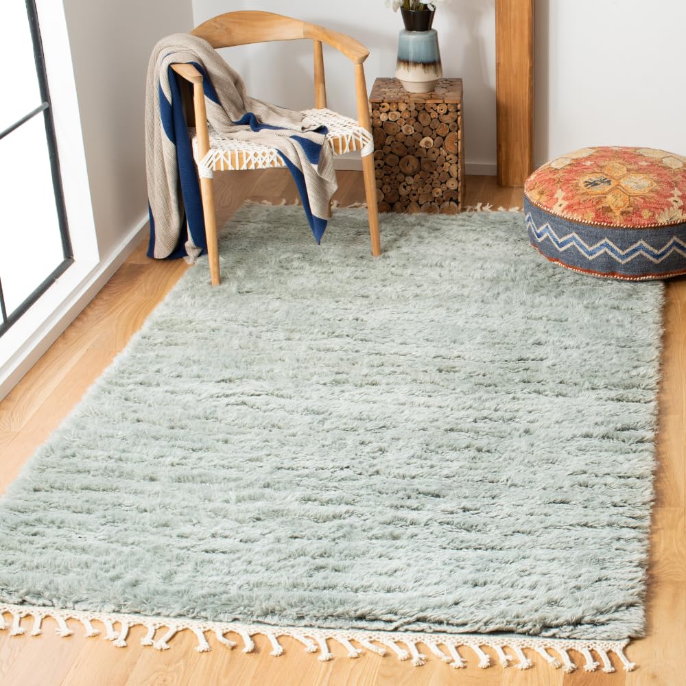 Tapis boho gris bleu 122x183 cm Casablanca pour salon et chambre