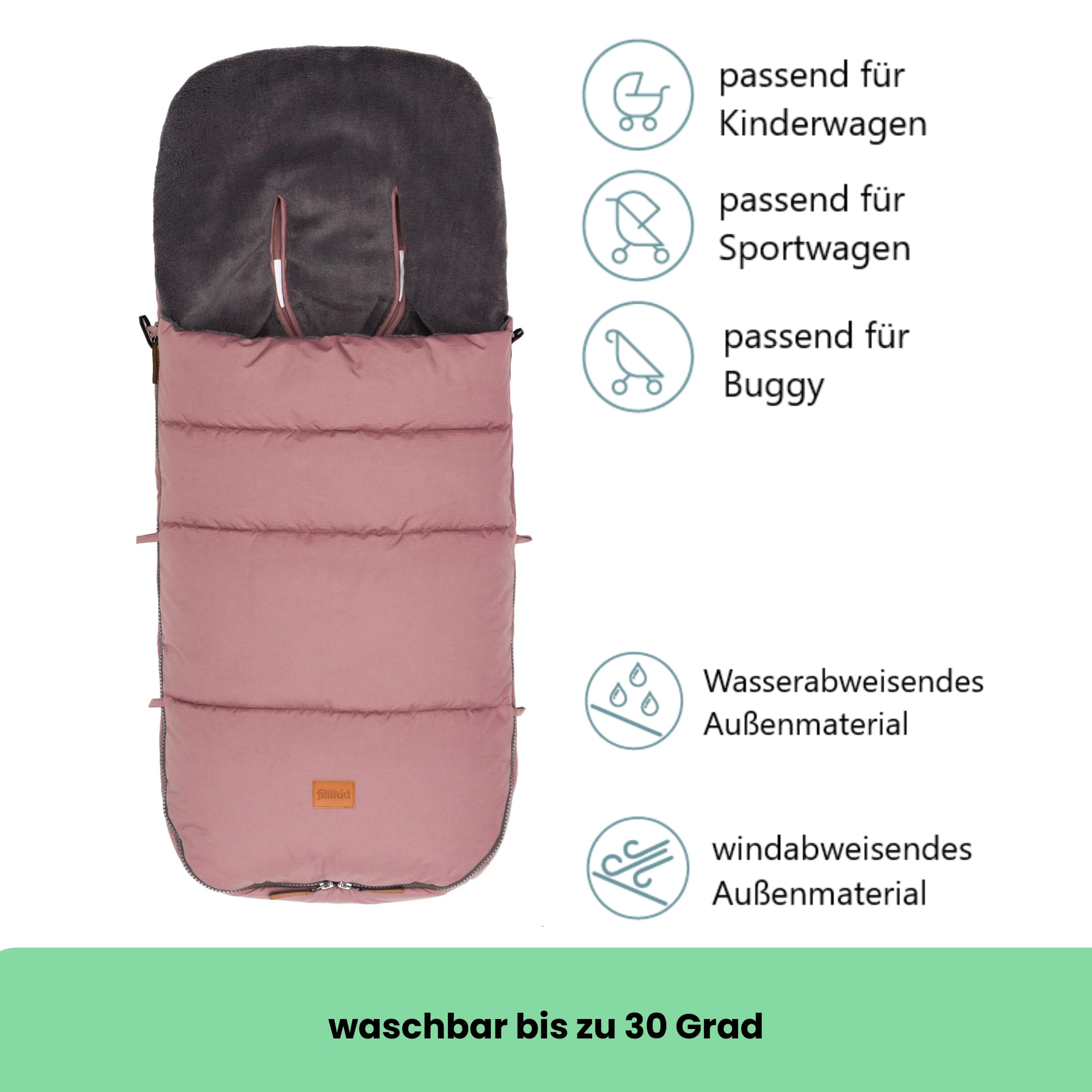Fillikid Winterfußsack Kinley Exklusiv Babyfußsack Winter waschbar Universal Kinderfußsack