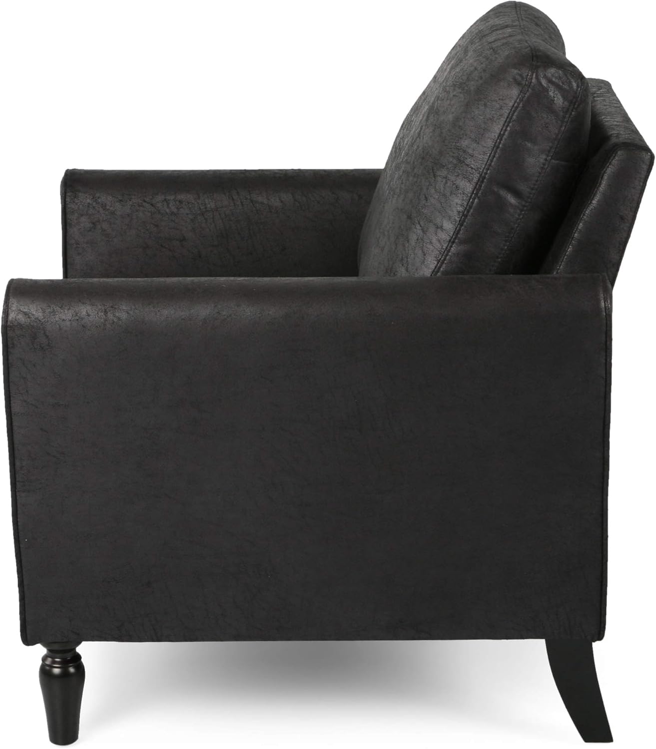 Christopher Knight Home Bunny Contemporary Club Chair with Plush Microfiber Cushions, Slate, Black