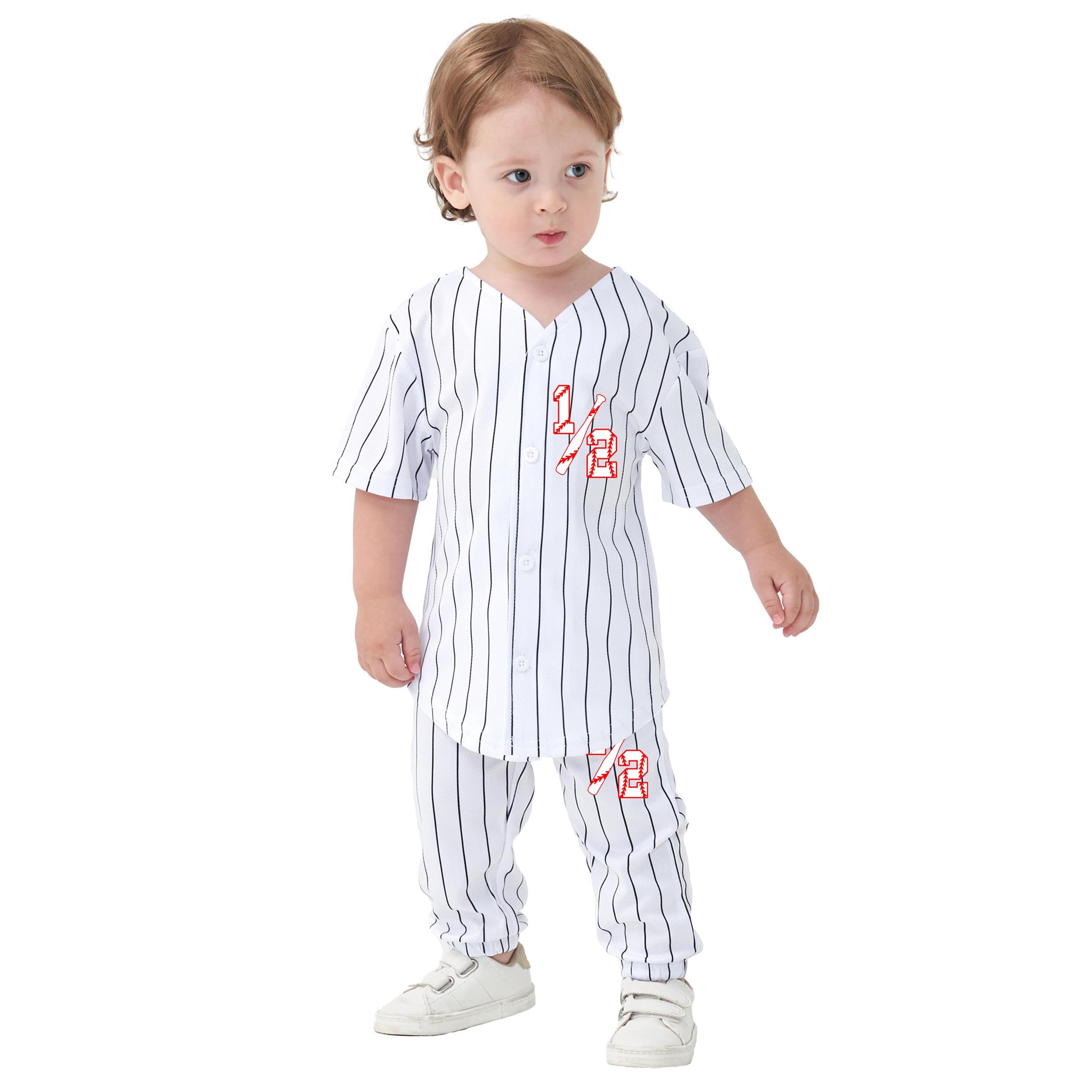 Baby Boy Girl Halfway to One 1/2 Baseball Shirt Pant Suit Half Birthday Infant Newborn Clothes 6 Months
