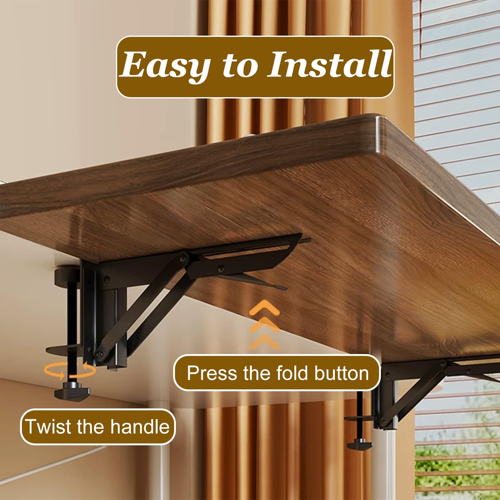 Rallonge de Rebord de fenêtre Extension De Rebord De Fenêtre Large (20-25 Cm) À Fixation par Pince – Bois Naturel Ou Noyer – Installation sans Perçage(Natural Wood,47x10in/120x25cm)