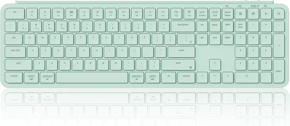 Keychron B6 Pro Ultra-Thin Wireless Keyboard, Full-Size QMK with Numeric Keypad Quiet Typing, 2.4 GHz/Bluetooth 5.2/Wired Connection Long Battery Life, Compatible with Mac Windows Linux (Mint Green)