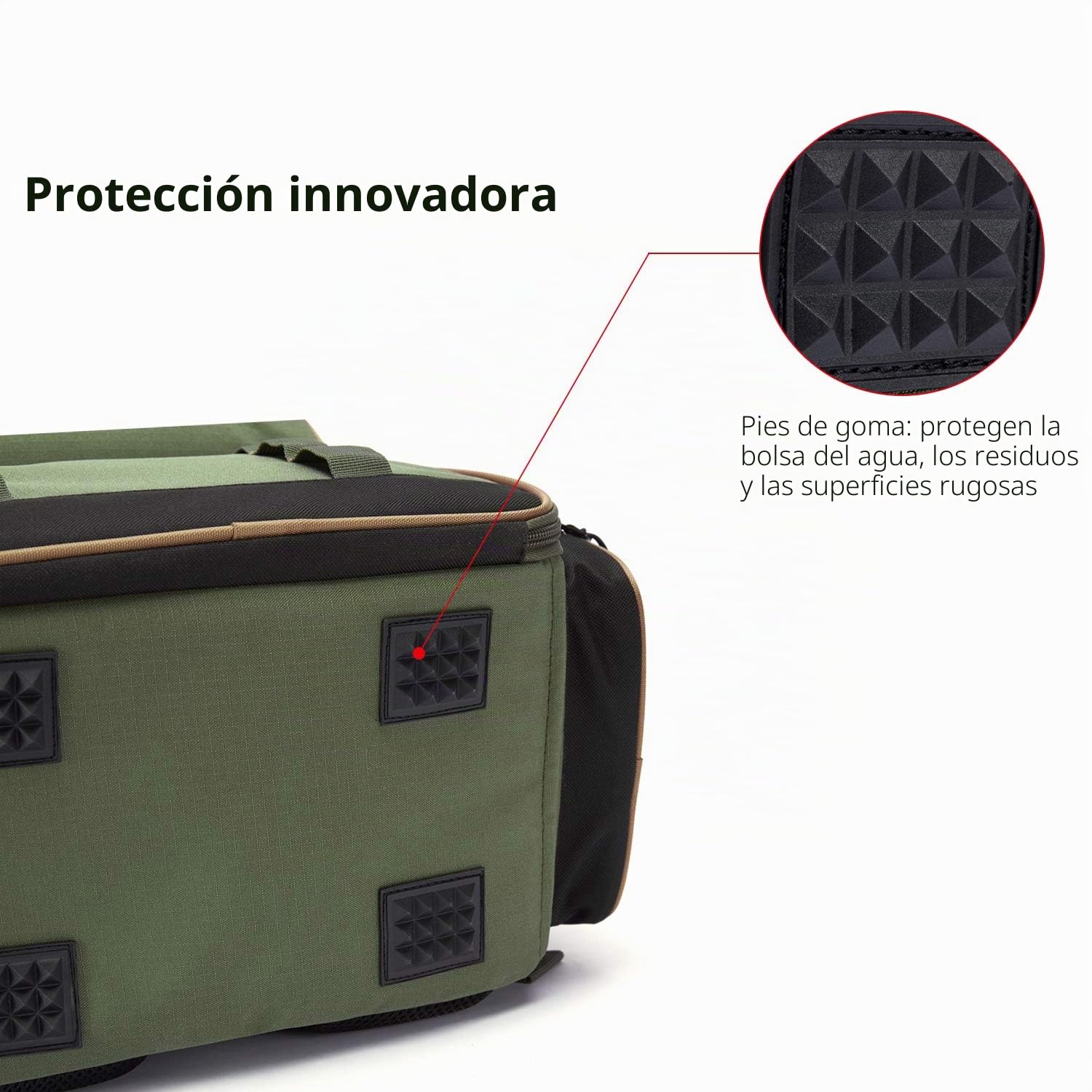 Bassdash Mochila de Pesca Bolsa táctica Ligera Resistente al Agua, Estuche de Pesca con portacañas y Cubierta Protectora contra la Lluvia