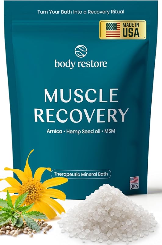 Sais de banho de magnésio Body Restore com arnica, óleo de semente de cânhamo e MSM