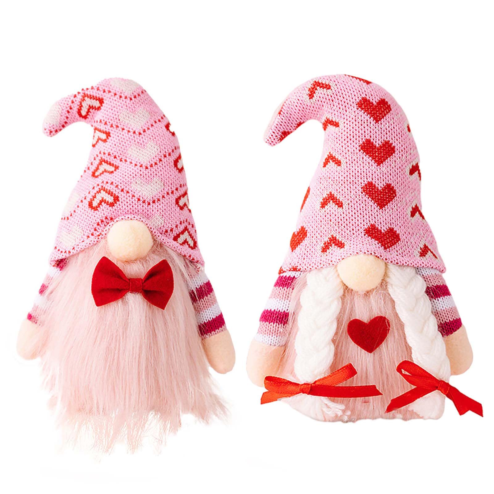YWLUUOO Gnomes Decor Mr Mrs Valentine Plush, Scandinavian Tomte for Home Table Decorations, Valentine ' s Gifts Stuffed Plushie Ornaments