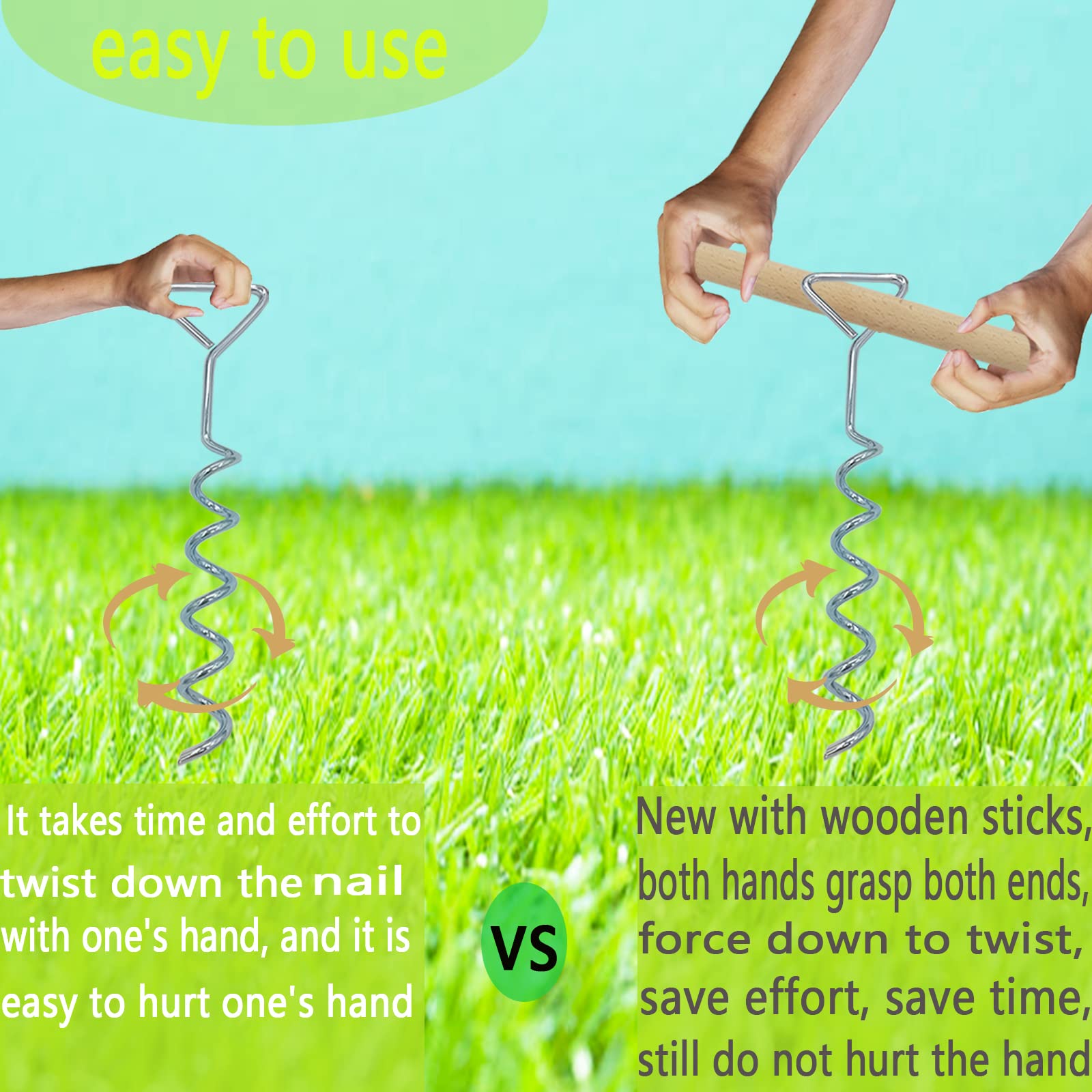 Guyuewey Tree Stakes and Supports for Leaning Trees,Spiral Tree Stake Kit Heavy Duty for Young Trees Straightening,Garden Metal Stakes for Resist Strong Winds Outdoor