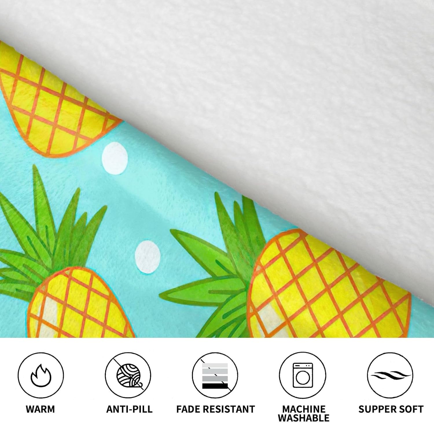 Fresh Pineappleprint Oversized Hoodie Blanket, Super Soft Warm Comfortable Hoodie, Wearable Blanket Adult