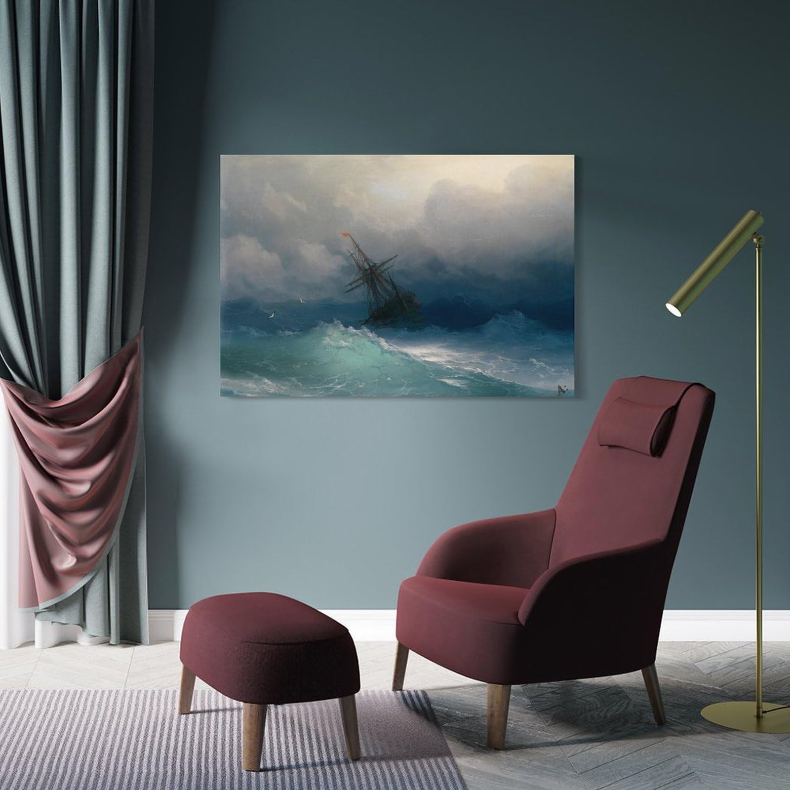 Amazon.co.jp: イヴァン・アイヴァゾフスキー《嵐の海の船、1887年