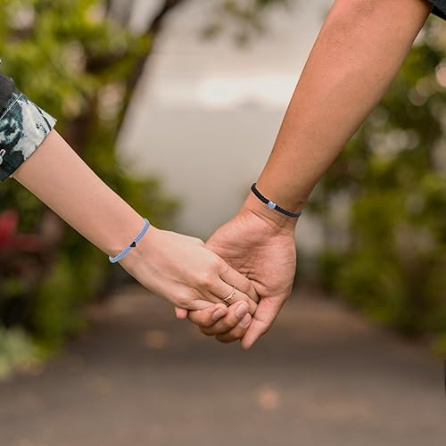 Miniatura 3 de Juego de 2 pulseras a juego con cuentas de corazón colorido para parejas y amistades Juego de pulseras ajustables para parejas Juego de pulseras