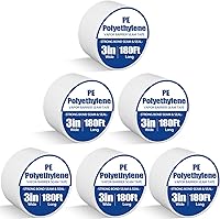 Treela 6-Pack 3" x 180' 9 Mil White Vapor Barrier Tape - Polyethylene Seam Sealer for Crawl Spaces, Underlayment & Insulation