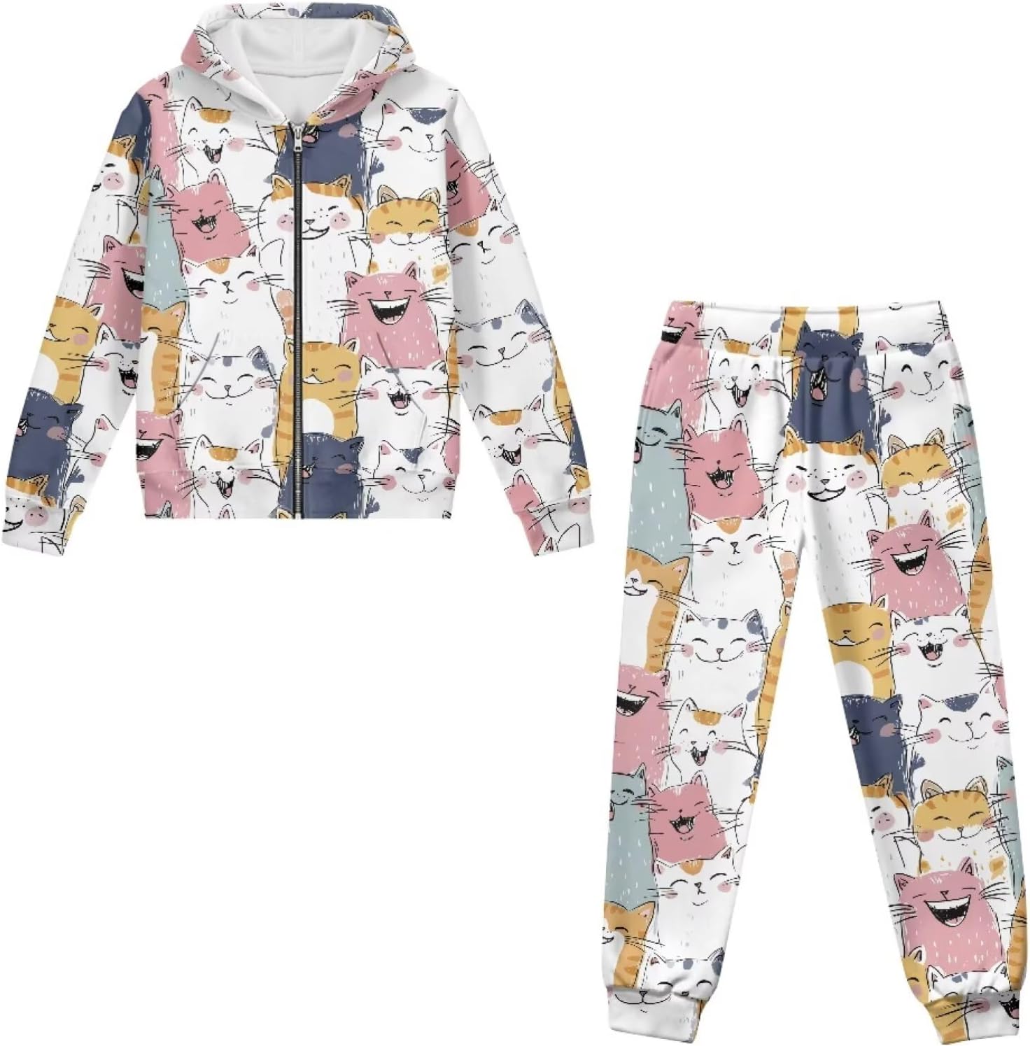 Girls Sweatsuit Set Long Sleeve Hoodie Jacket and Sweatpants 2Piece Teen Girls Clothes Fall Tracksuit 6-15 Years