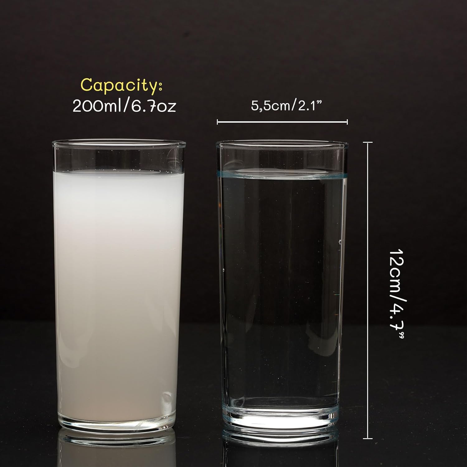 Turkish Raki Glasses Set of 4 (200ml/6.7oz) Highball Glasses, Ouzo Glasses, Tom Collins Glasses, Long Cocktail Glasses