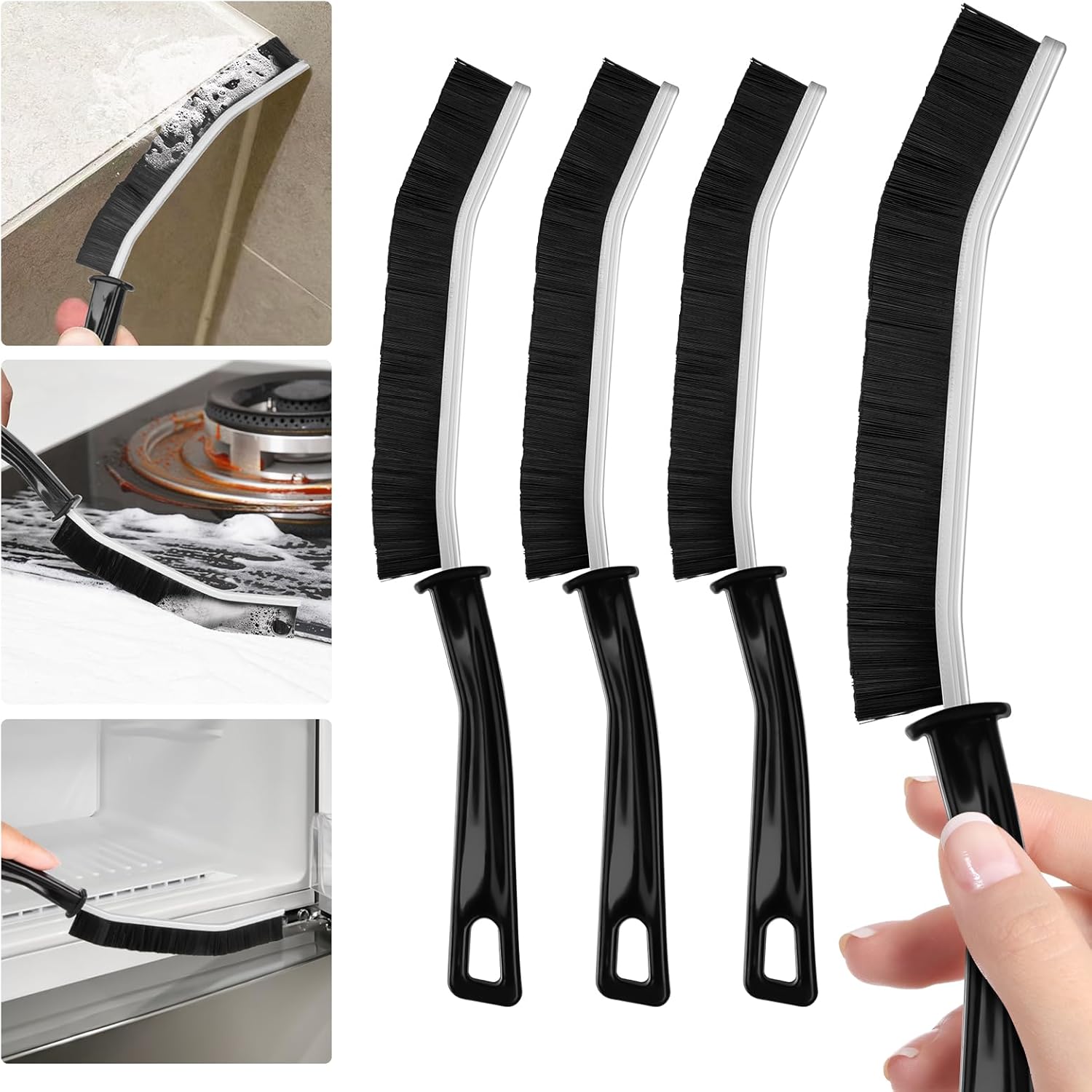 4Pcs Hard Bristle Crevice Cleaning Brush,Skettle Gap Cleaning Brush for ...