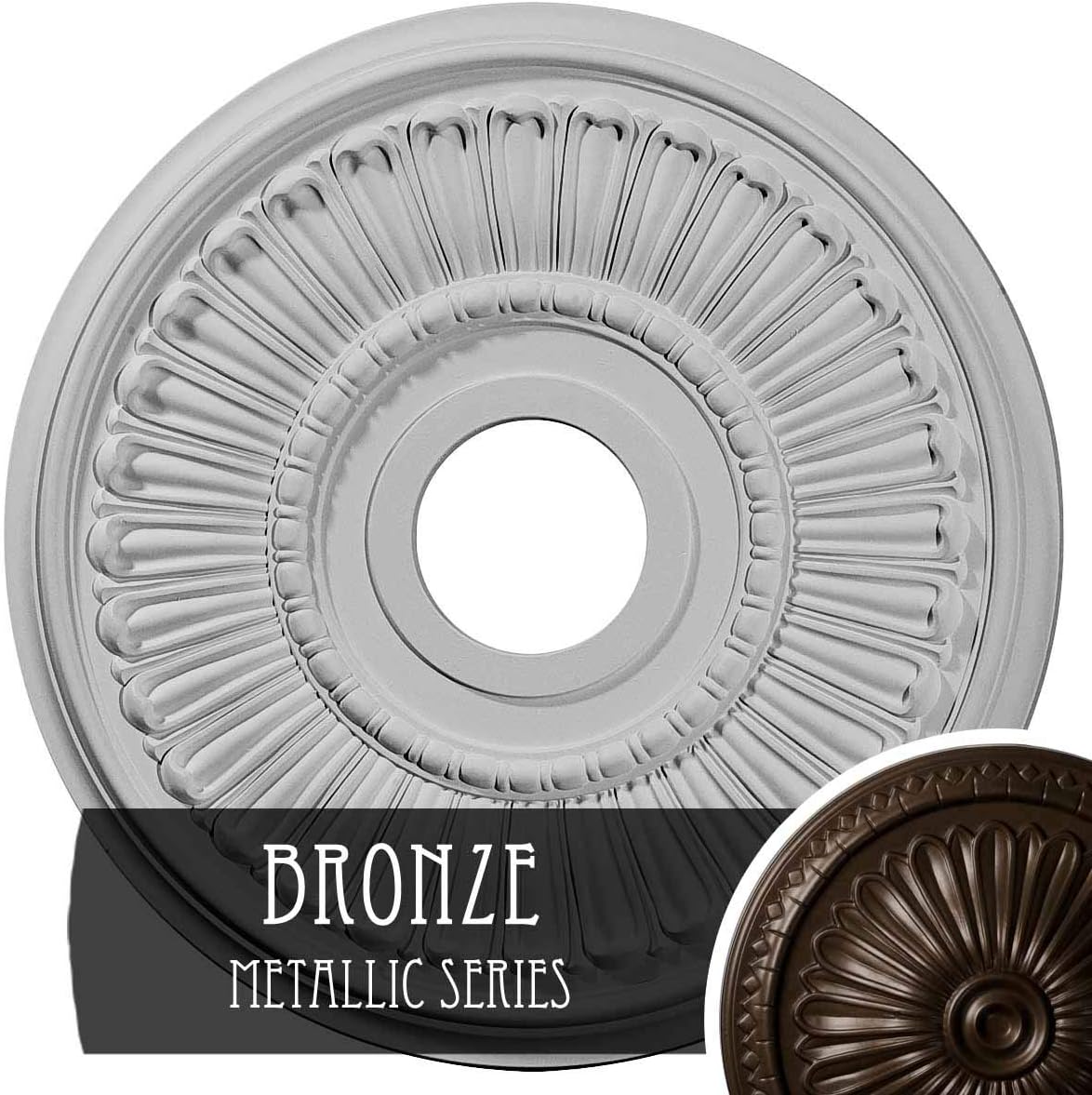 Black Friday - 80% OFF Ekena Millwork CM16MLBZS Melonie Ceiling Medallion, 16OD x 3 5/8ID x 3/4P, Hand-Painted Bronze
