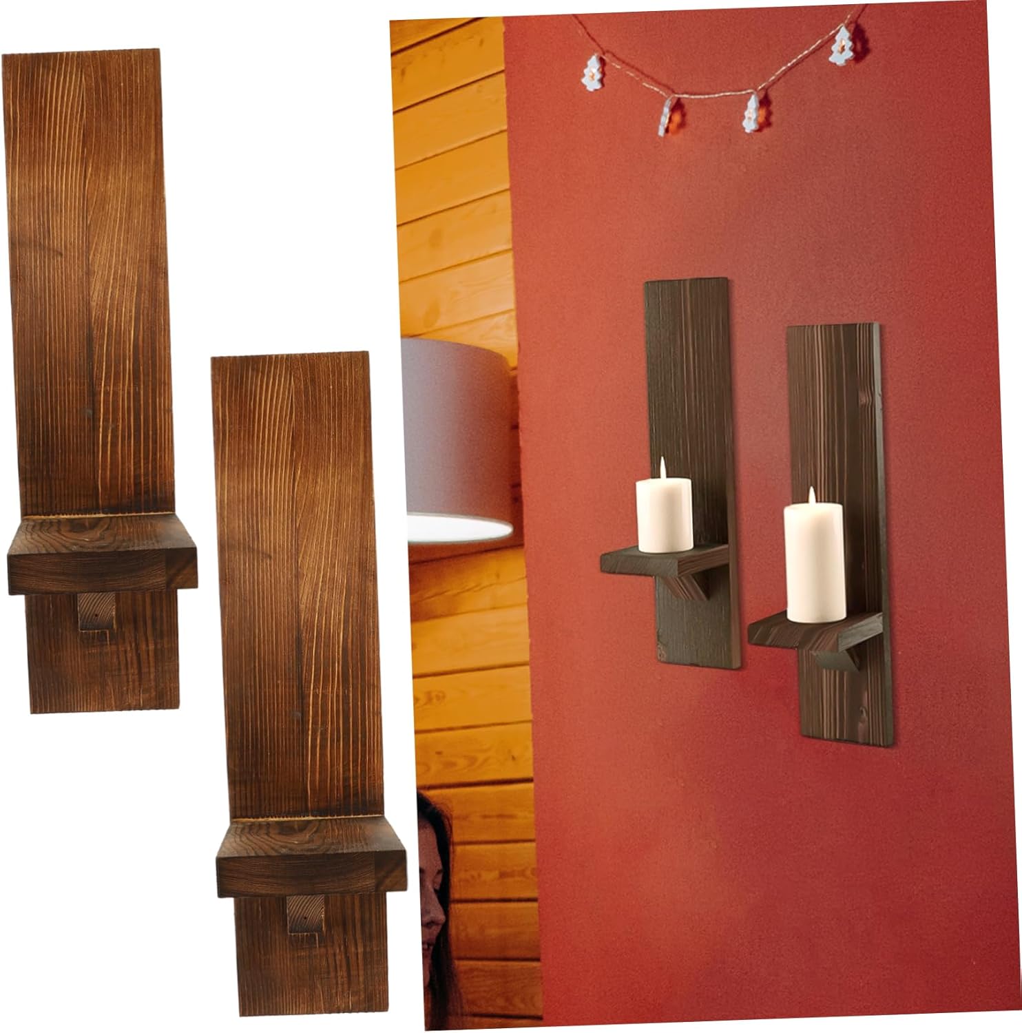1pair Wall Candle Sconces Rustic Wall Decor for Bedroom Elegant Candle Holders for Tea Lights for Warm Atmosphere
