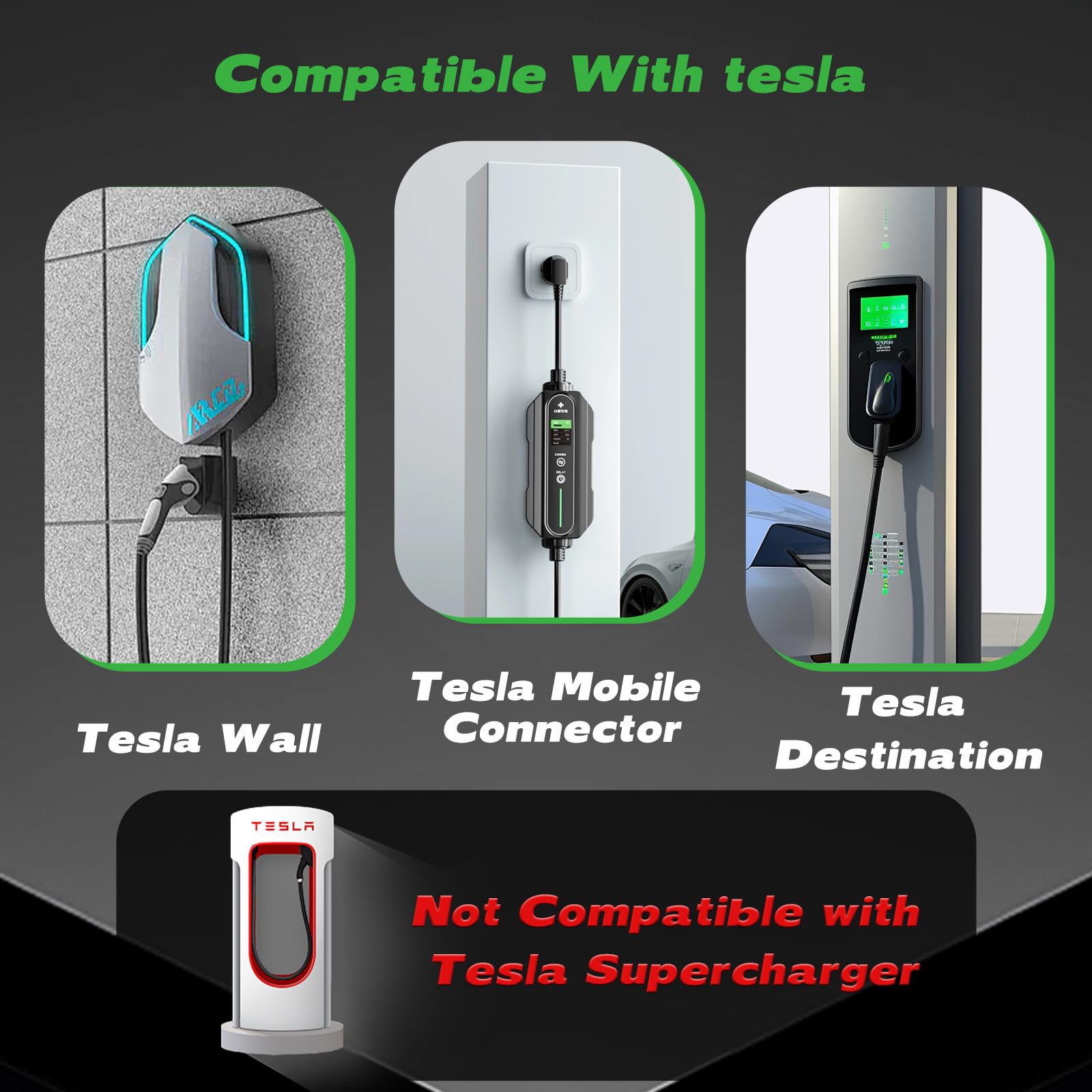 Amazon.co.jp: Tesla - J1772用EV充電器アダプター、最大60A 250V