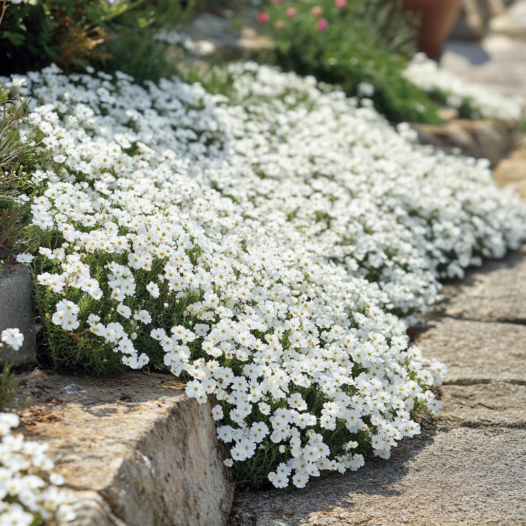 – 1400 Seeds Snow in Summer (Cerastium tomentosum) - White Ground Cover Carpet Perennial Perfect for Borders, Rock Gardens, and Ground Cover.