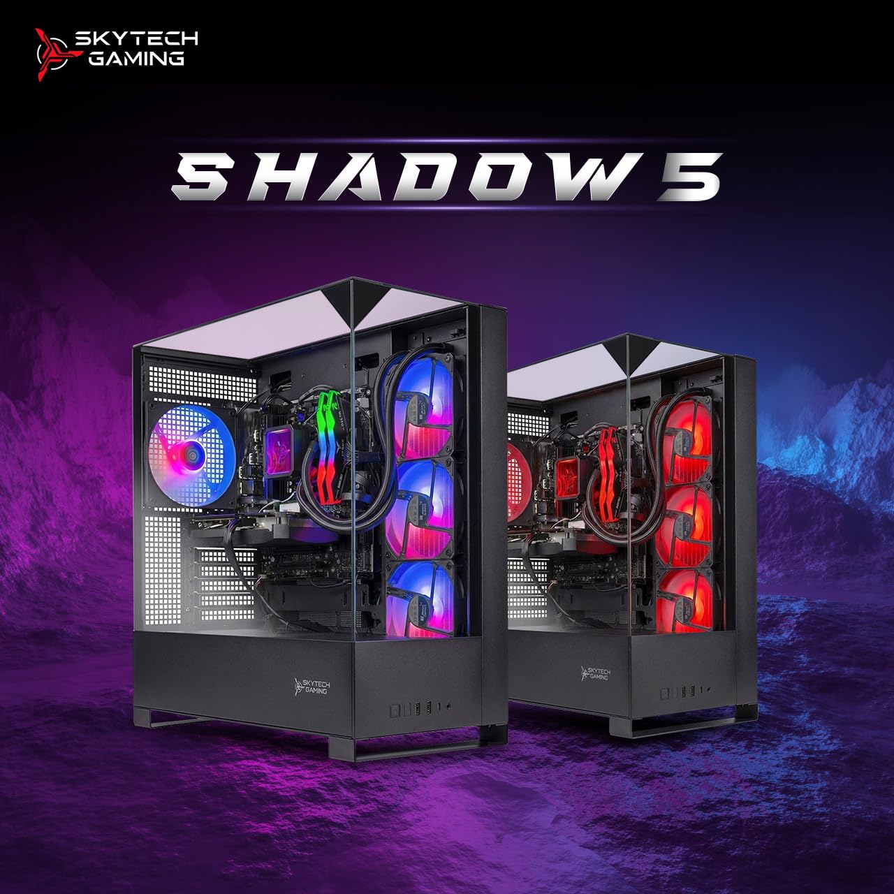 Skytech Gaming Shadow 5 Gaming PC, AMD Ryzen 7 7700 3.8GHz, NVIDIA RTX 5070 12GB VRAM, 1TB Gen4 NVMe SSD, 32GB DDR5 RAM 6000, 750W Gold PSU, WI-FI 5, Windows 11, Desktop