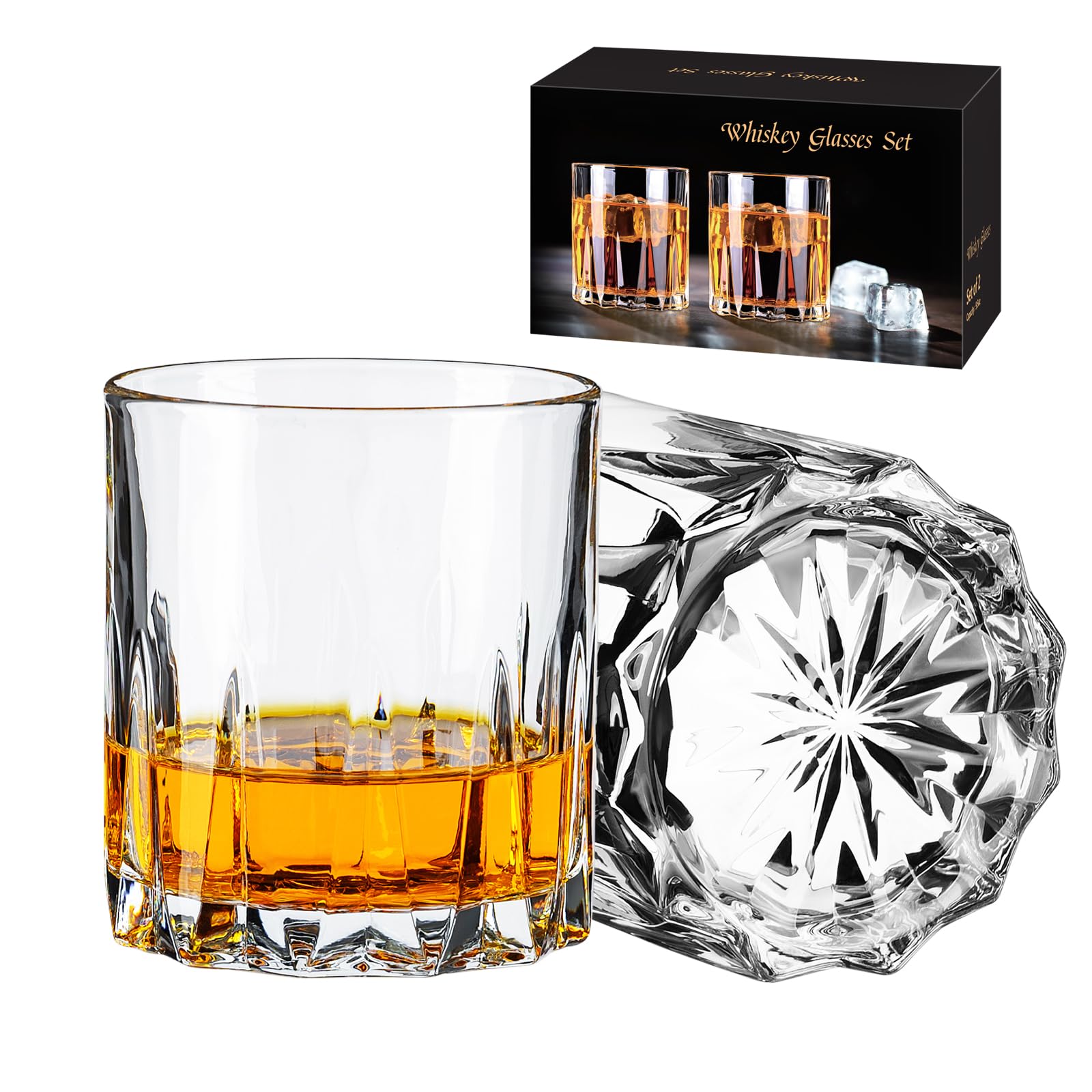 Whiskey Glasses Bourbon Glass 11 oz Whiskey Glasses Set of 2 Old Fashioned Glasses Whisky Glass Sets Rocks
