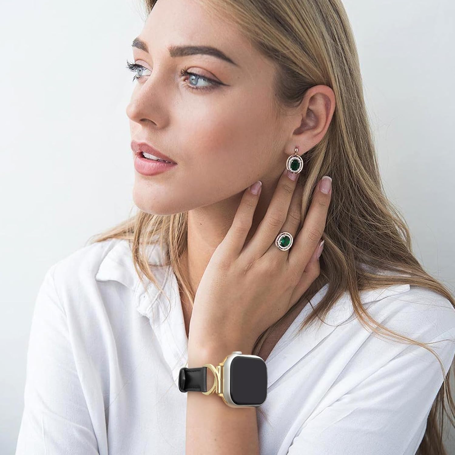 Leather Band Compatible with Apple Watch Bands for Women 41mm 40mm 38mm 42mm 44mm 45mm 46mm 49mm, Dressy Designer Strap with C-Shape Metal Buckle for iWatch Series 11/10/9/8/7/6/5/4/3/2/1/se/Ultra/Ultra 2 - Image 5