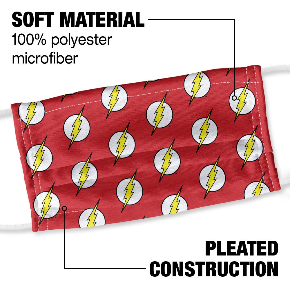 Popfunk The Flash Lightning Bolt Logo 1-Ply Reusable Face Mask Covering, Unisex