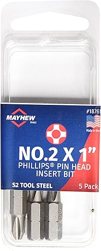 Mayhew Tools 18761-5 USA Phillips - Broca para cabeza de alfiler, n. 2 x 1 pulgada, paquete de 5