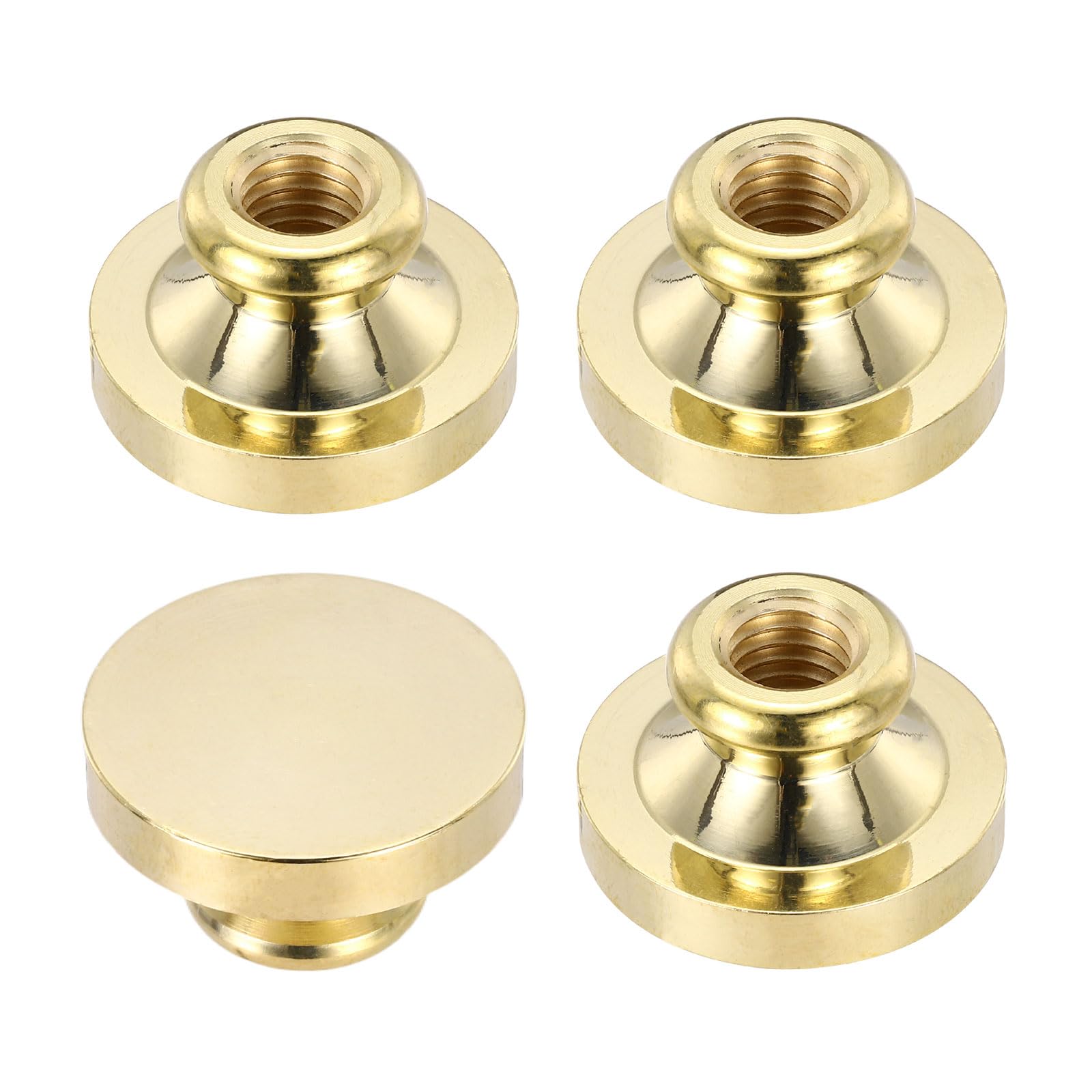 PATIKIL 25mm Blank Wax Seal Stamp, 4 Pack Round Sealing Wax Stamp Vintage Retro Brass Head for Envelope Invitation Cards