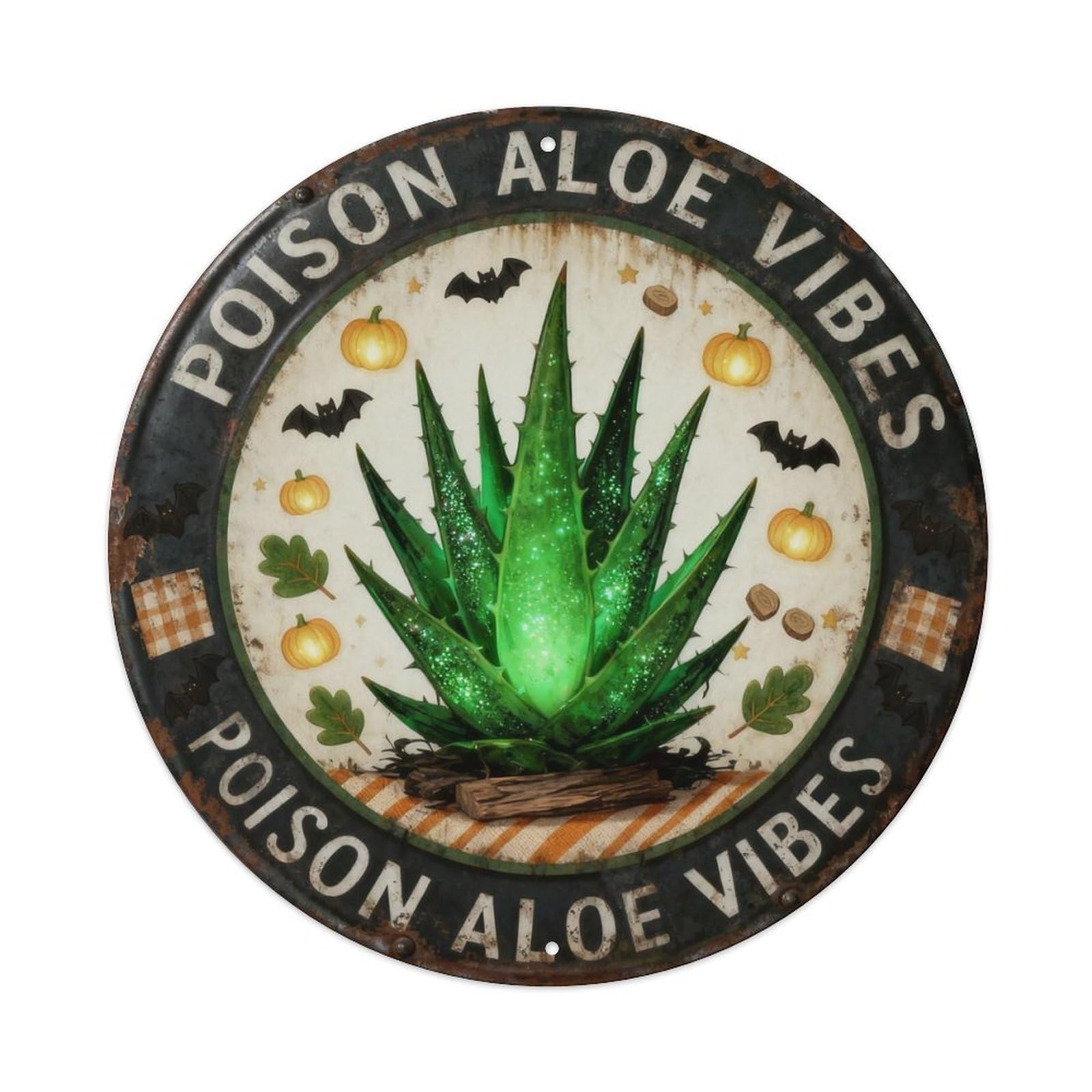 Poison Aloe Vibes Metal Tin Sign Plaque