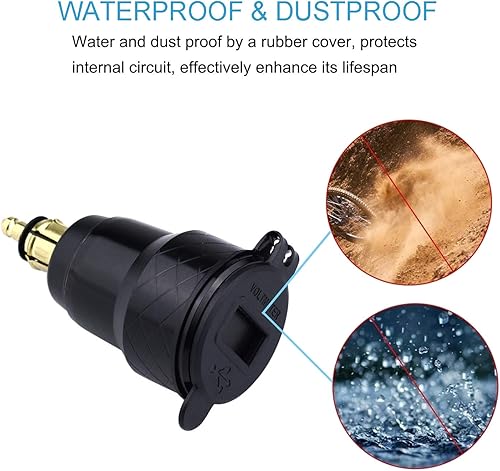 Miniatura 5 de Cllena DIN Hella Powerlet Plug a Dual Quick Charge 30 USB adaptador de cargador azul