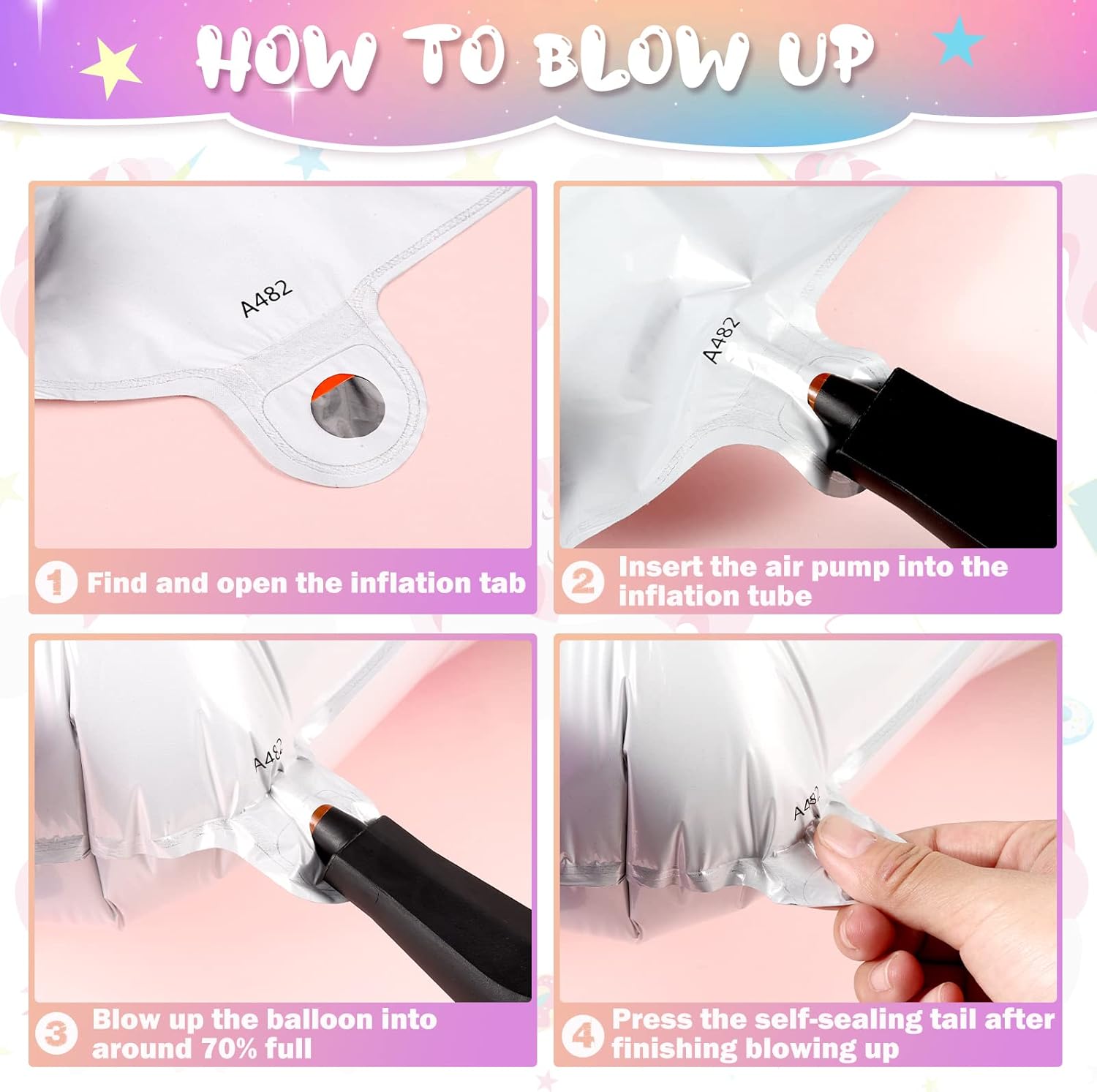 Zomiboo 6 Pcs Inflatable Unicorn Balloons Rainbow Standing Unicorn Toy for Themed Birthday Party Decorations Pool Fun, 23 x 16 Inch