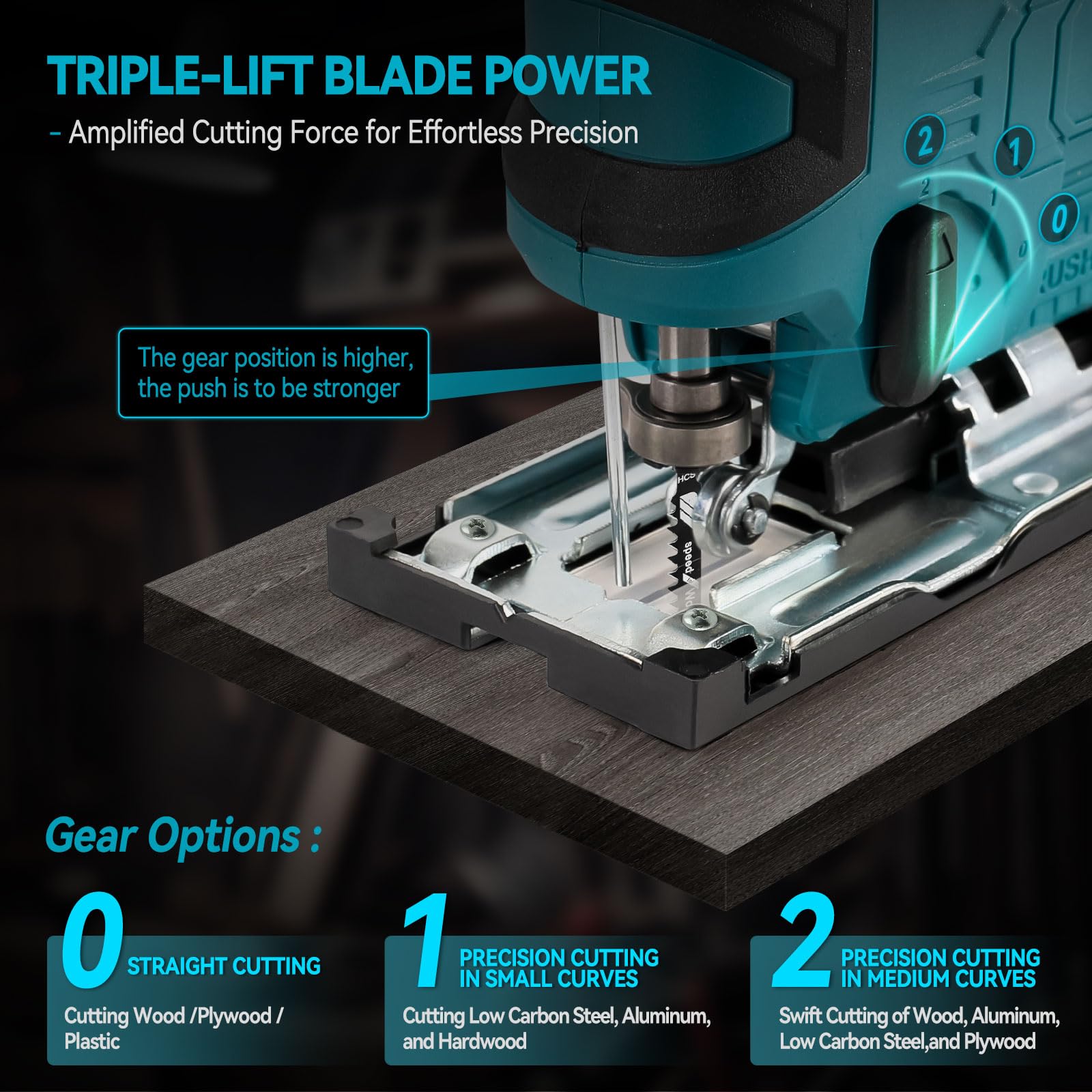 Scie sauteuse électrique sans fil pour Makita 18 V, 500 W sans balais avec lumière LED, angle de coupe biseauté ± 45°, 9 lames à tige en T, course de 19 mm pour bois, plastique, métal
