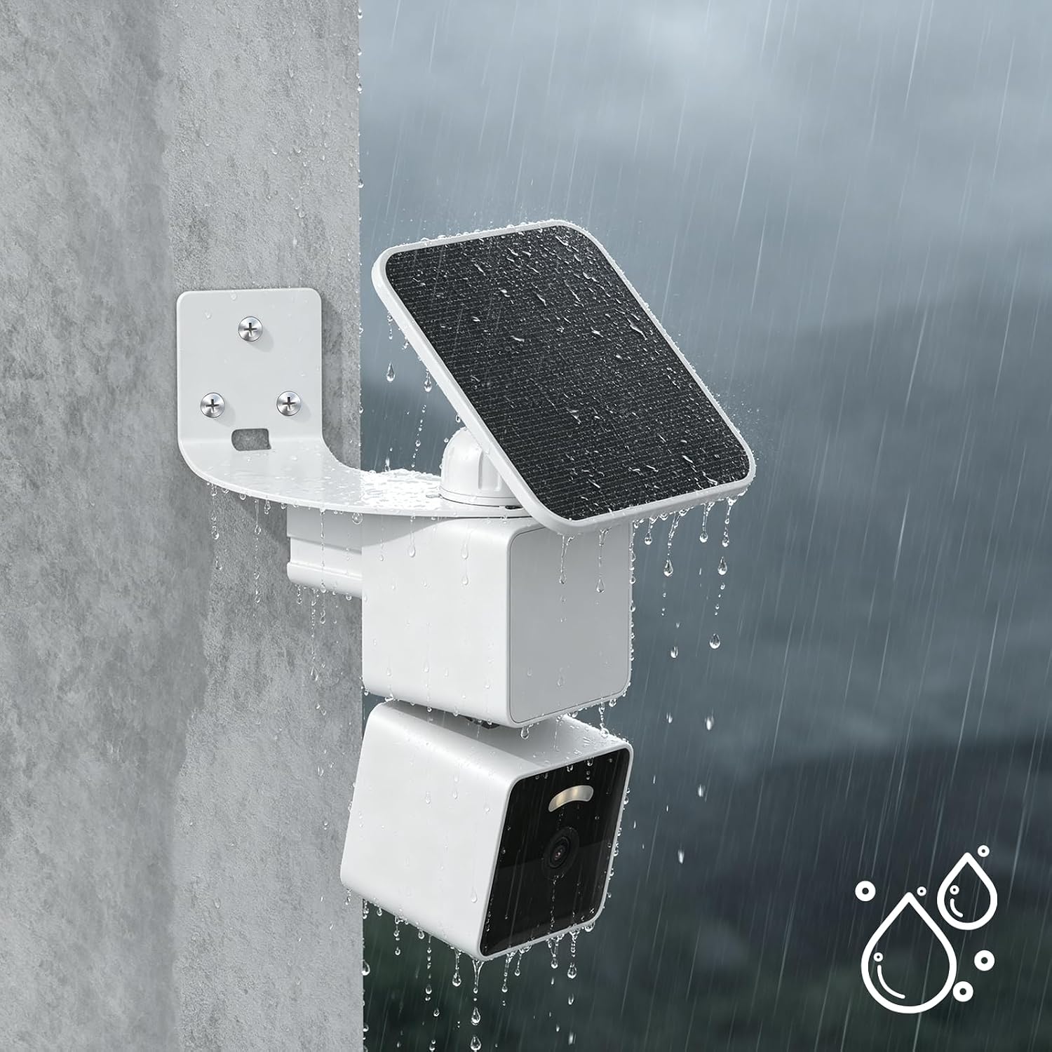 Wall Mount for WYZE Solar Cam Pan,Wyze Cam Pan V3/Cam V4,Rust-Proof Corner Bracket Mount, Maximum Coverage of 270° on Both Sides of The House,Reduce Blind Spots Get The Best View-2Pack image 3