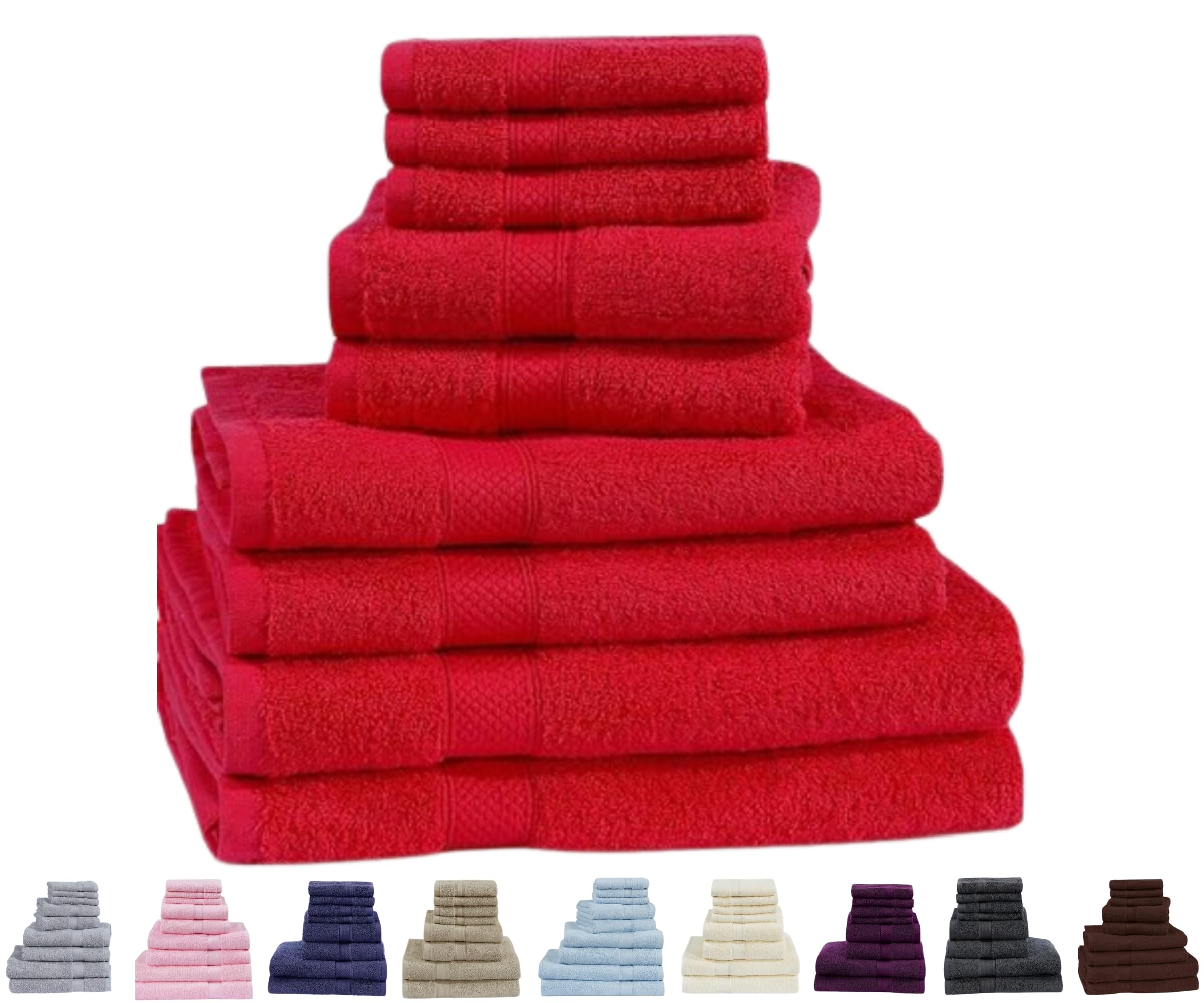 Bath Sheet - 100% Egyptian Woven Cotton Towels – Super Soft, Durable and Ultra Absorbent Quality - Ideal For Home, Gym & Spa Use - 600 GSM – Multi Colors Bath Towels (Bath Sheet 90 x 140 CM, Red)