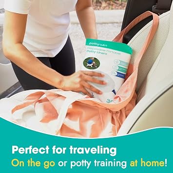 Potty Liners Disposable, Refill Potty Bags Universal Fit All Size Potty Seat/Chair, 60 Counts, Pack of 2 | Universal Refill Bags for Toddler Travel