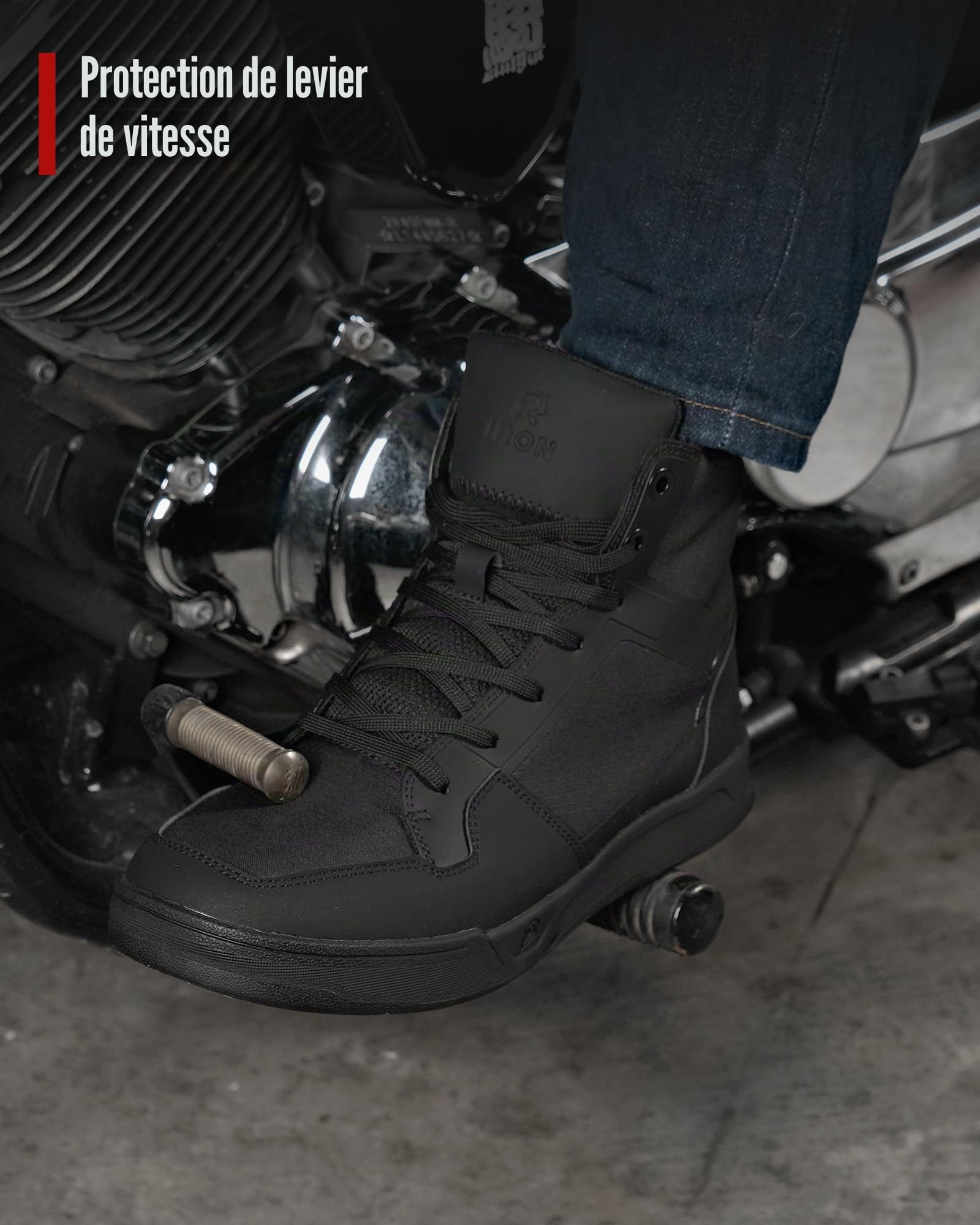IRON JIA'S Chaussures Moto Bottes Moto Hommes, Adaptées à Toutes Les Saisons Imperméables Antidérapantes Respirantes à la Mode et Cnfortables Noir