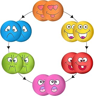Coricorsu Dog Toy Squeaky Dog Toys Funny Face Chewing Latex Rubber Soft Fetch Play Interactive Dog Balls for Puppy Small Medium Pet Dog (12PCS)