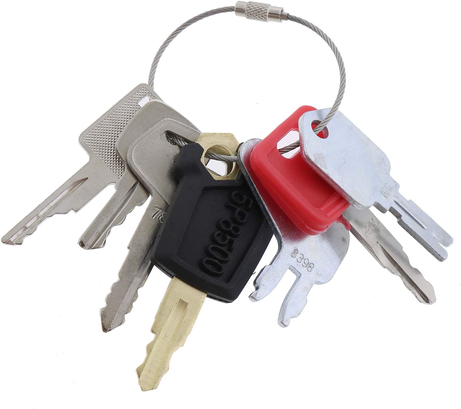 Solarhome 7 Heavy Equipment Ignition Keys Set for CAT Case JCB JD Hitachi Hyster Komatsu Bobcat