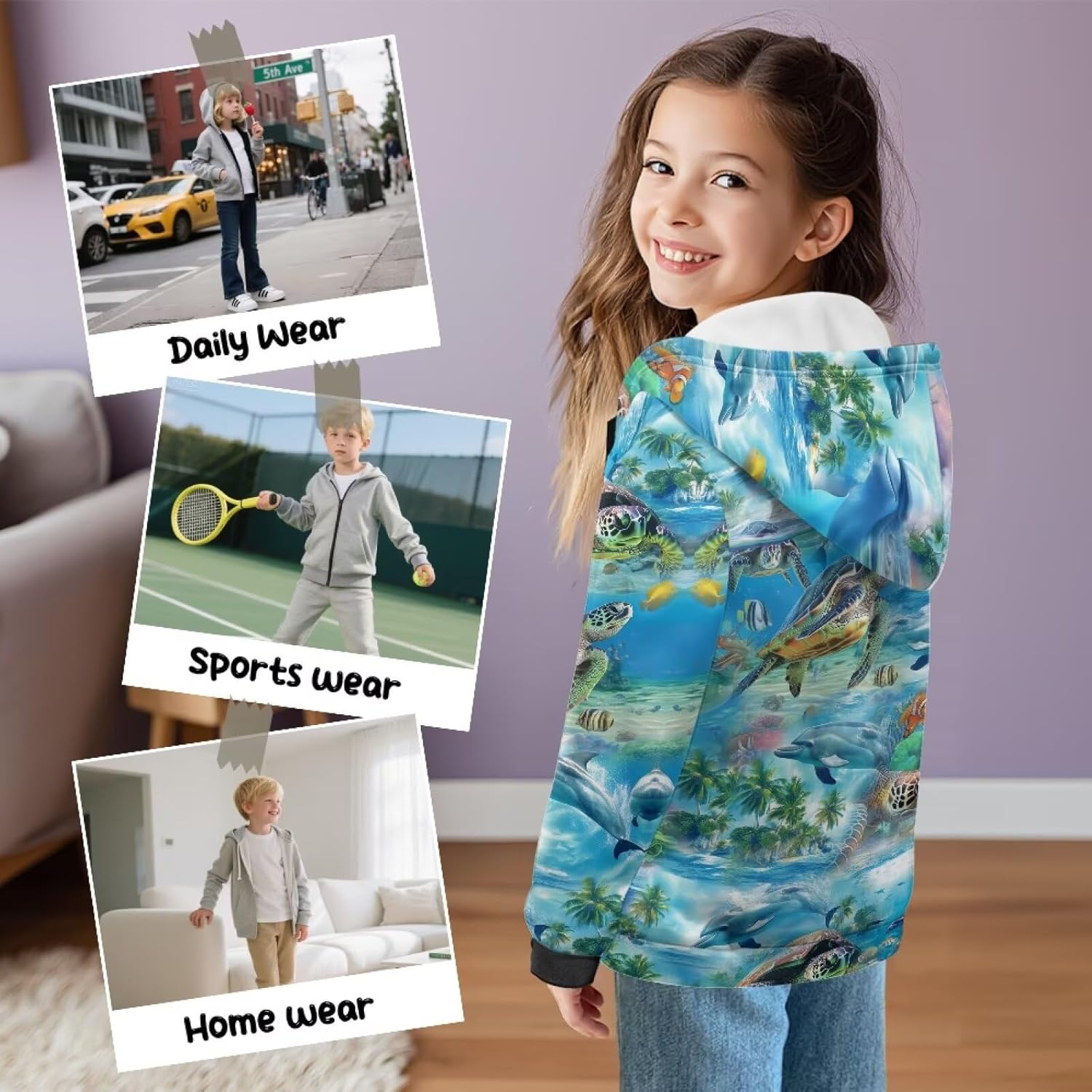 Dolyues Girls Hoodie Fleece Pullover Athletic Sweatshirt Pockets Performance Hoodie for Kids 6-16 Years
