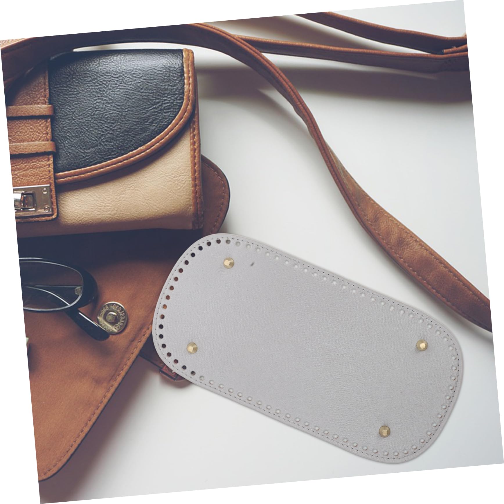 4 Stück Rechteckige Taschenbodenverstärkung aus Pu mit Komfortablem Griff und Tragbarem Design für Selbstgemacht Handtaschen und Häkeltaschen Zubehör