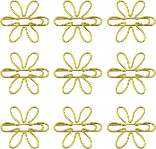 100PCS Flower Metal Paper Clips Diary Stationery Collectibles Marker Office Supplies Bookmarks Quills for DIY Projects Decorative Clips