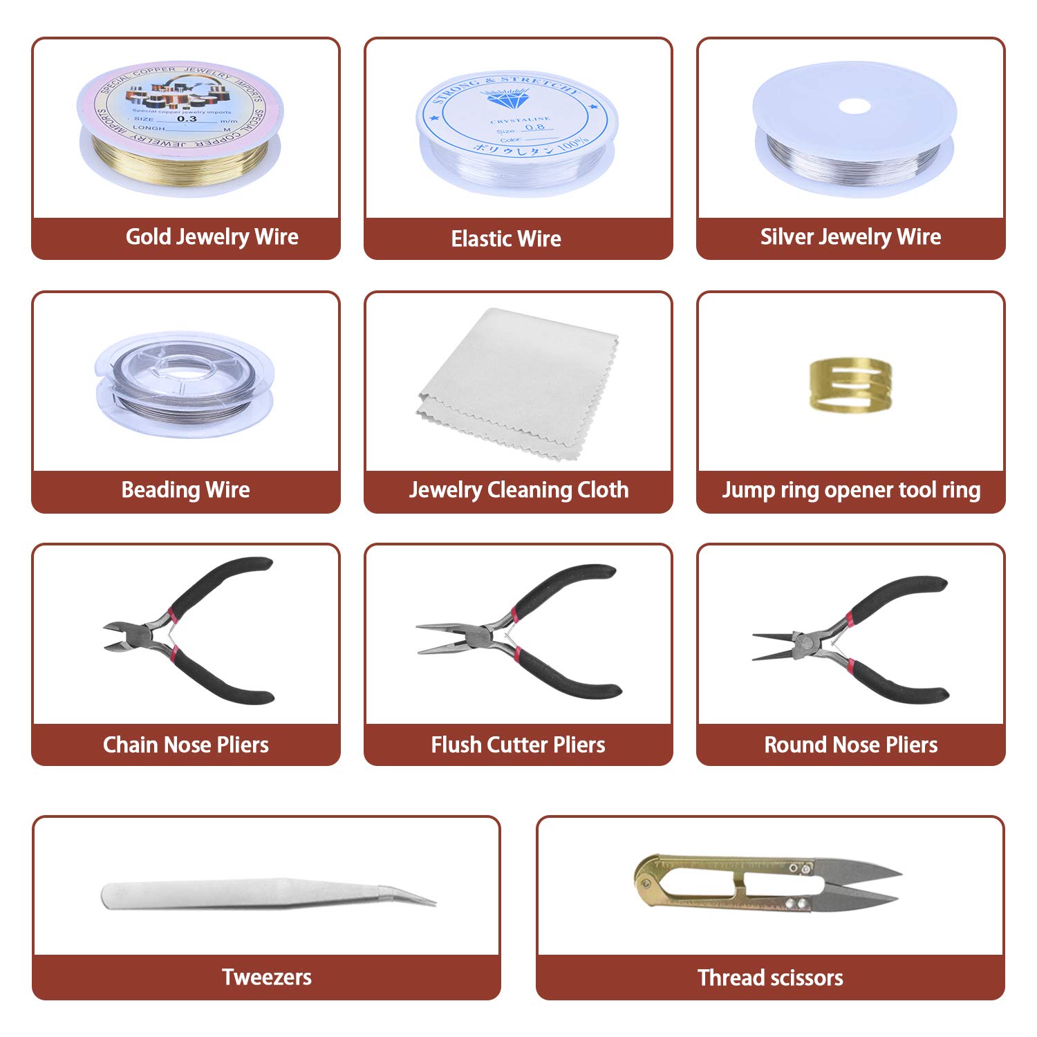 Kit Per Creazione Gioielli Fai Da Te - Con Fili Di Rame, Perline E Accessori Per Bracciali, Collane - Foto 6