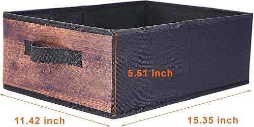 Miniatura 30 de JAKAGO Fabric Storage Bins set of 4 Rectangle Storage Baskets with Handle Foldable Closet Organizer for Clothes Towel bedding Books Collapsible